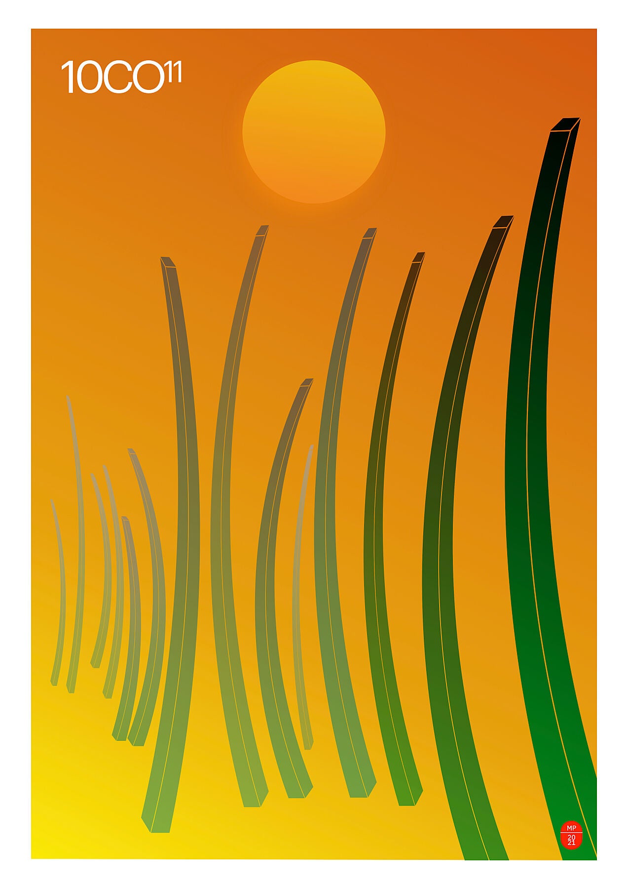 A poster with warm colours, the sun and som grass. Poster, available in C-Type print on Fuji Matt Crystal archive paper with a semi-matt finish. - Starting from 19 € / Shipped Worldwide