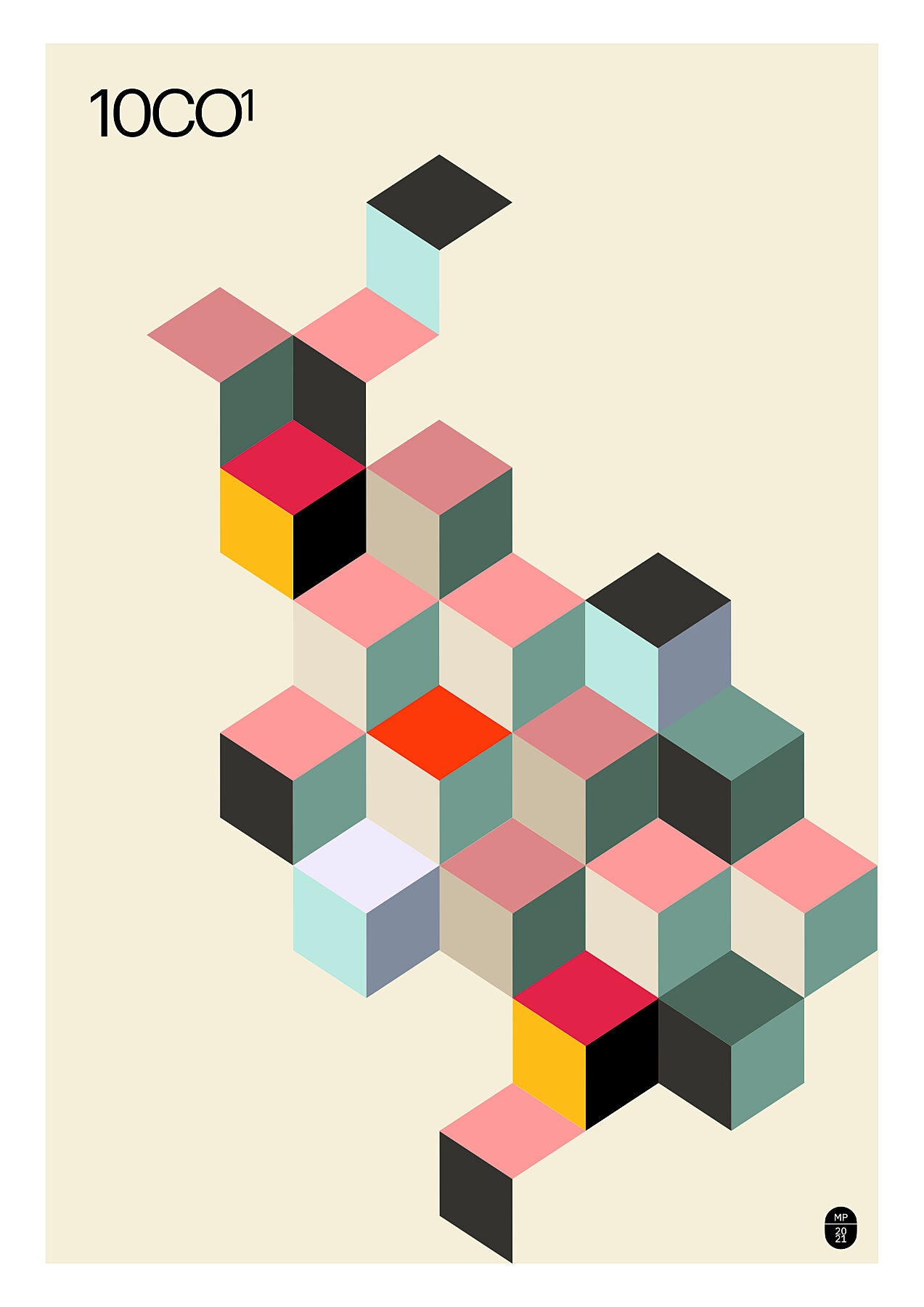 A geometric poster, available in C-Type print on Fuji Matt Crystal archive paper with a semi-matt finish. - Starting from 19 € / Shipped Worldwide