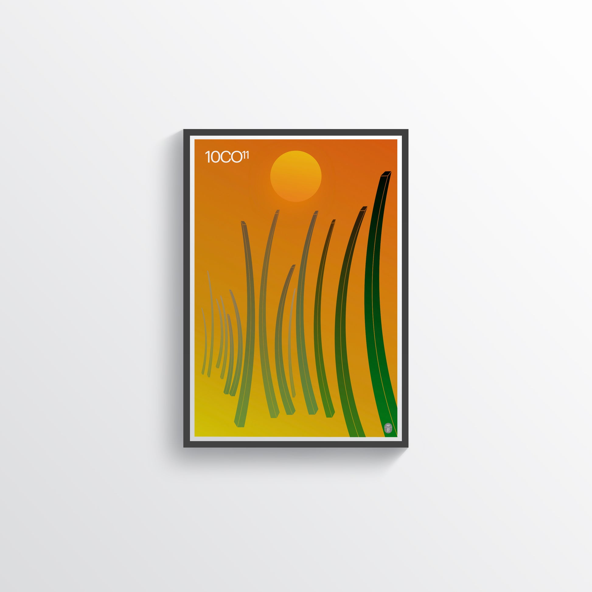 A poster with warm colours, the sun and som grass. Poster, available in C-Type print on Fuji Matt Crystal archive paper with a semi-matt finish. - Starting from 19 € / Shipped Worldwide