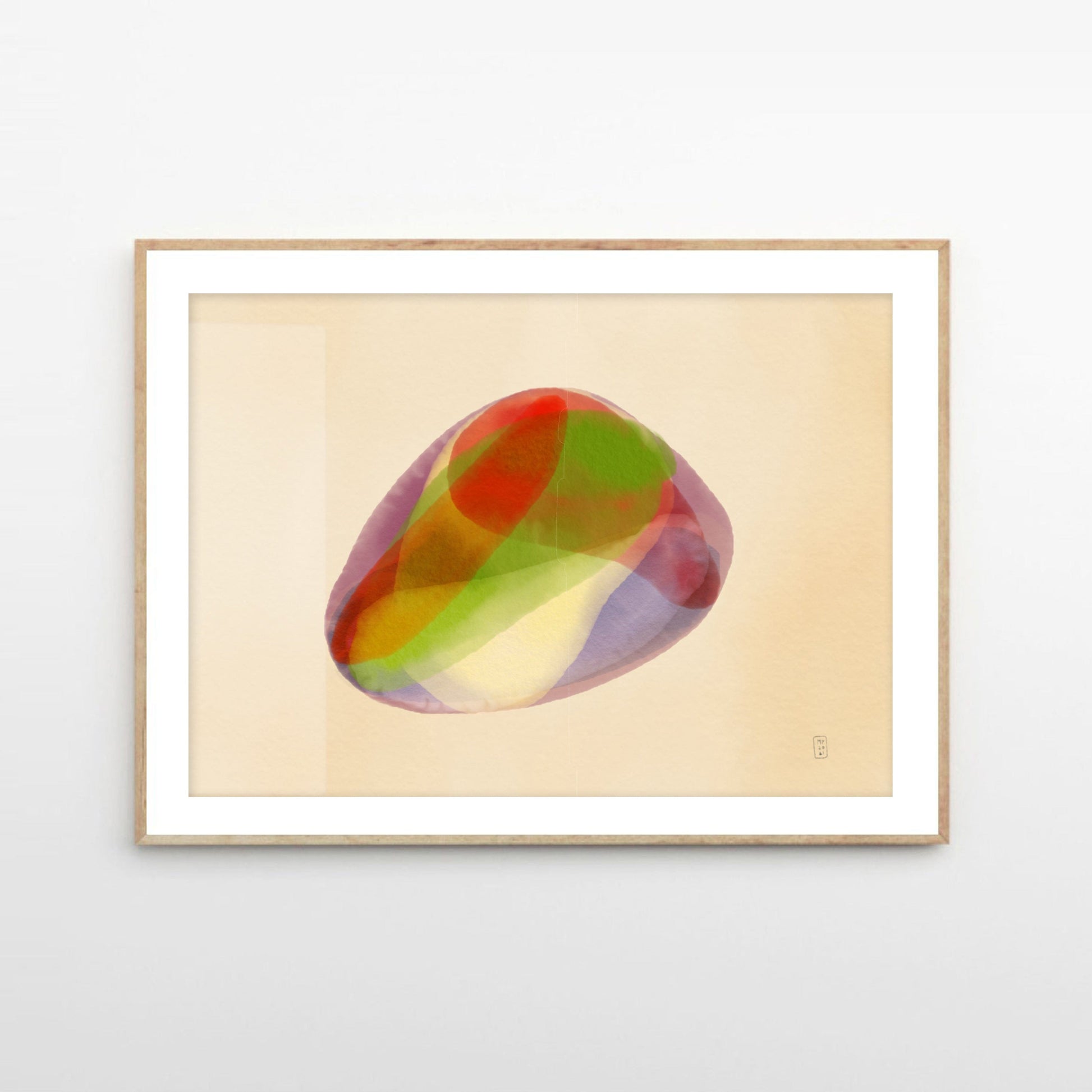 Egg shaped abstract composition in watercolours, available in C-Type print on Fuji Matt Crystal archive paper with a semi-matt finish. - Starting from 19 € / Shipped Worldwide